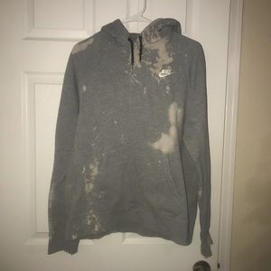 Nike Grey Distressed Hoodie-size L
